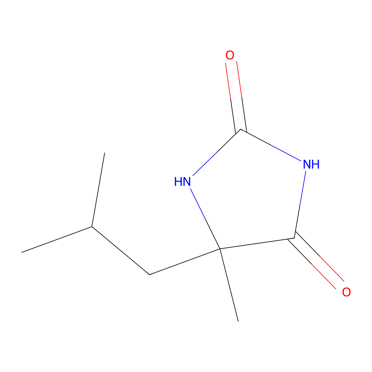 5-Methyl-5-(2-methylpropyl)imidazolidine-2,4-dione molecular structure, CAS 27886-67-5
