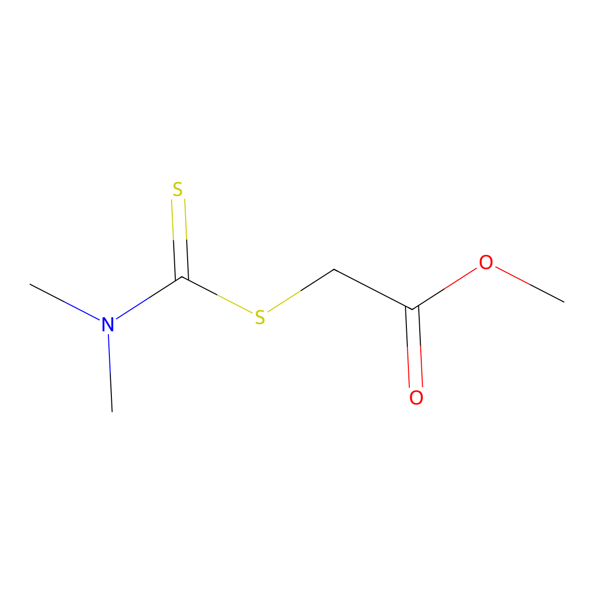 Methyl 2-(dimethylcarbamothioylsulfanyl)acetate molecular structure, CAS 27888-12-6