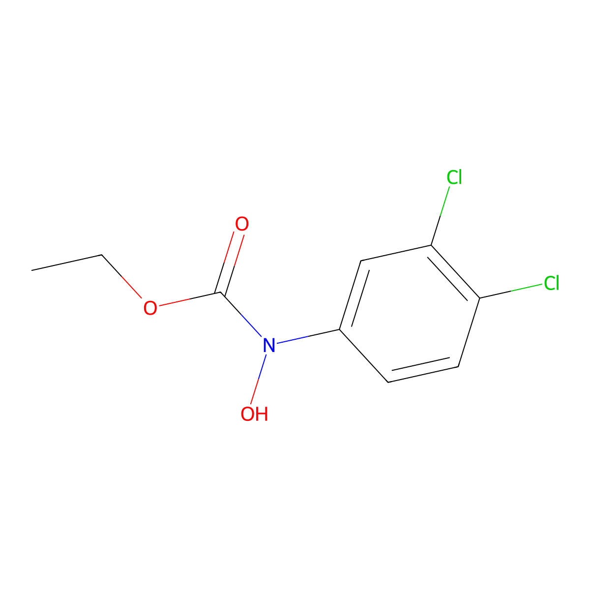 Ethyl N-(3,4-dichlorophenyl)-N-hydroxycarbamate molecular structure, CAS 27888-88-6
