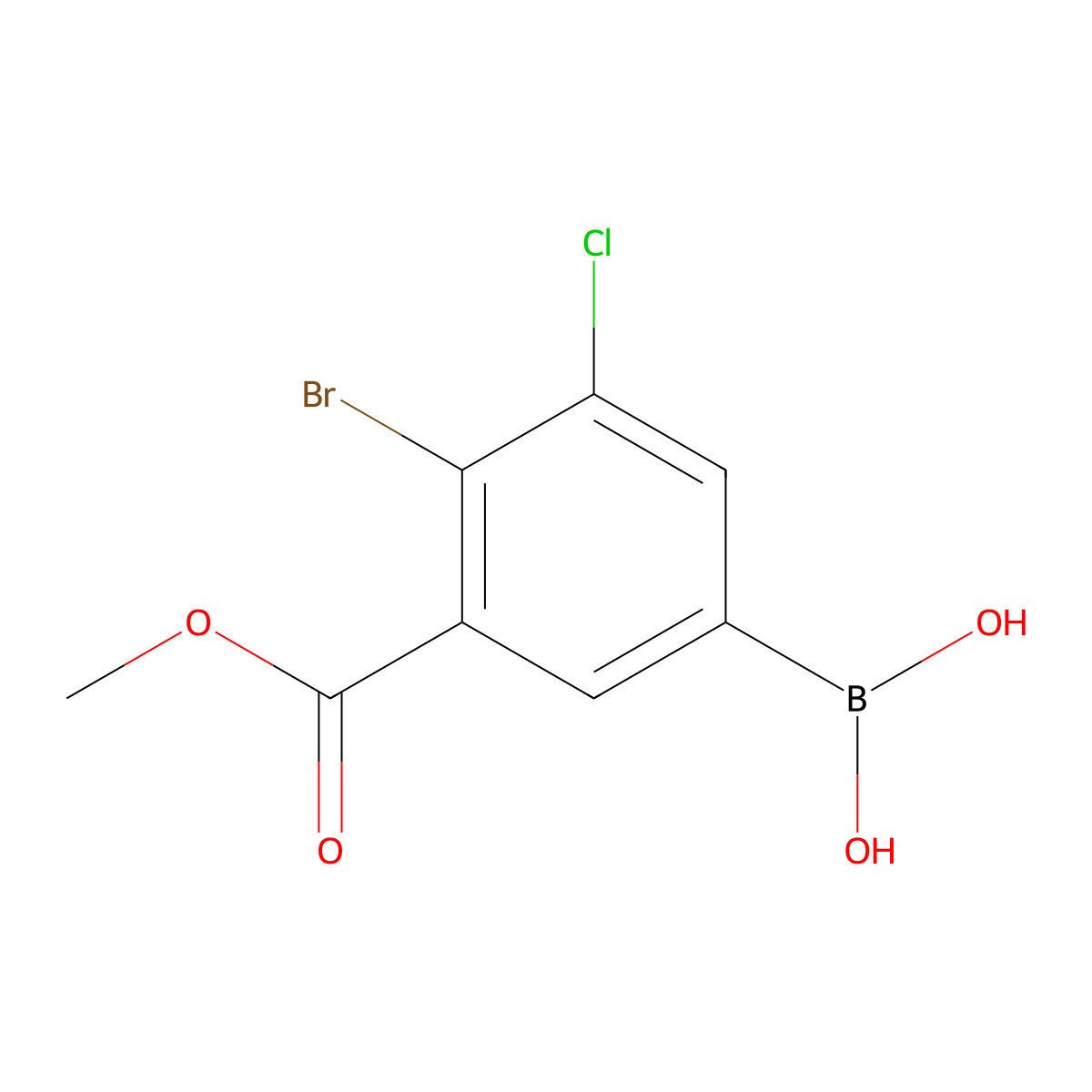(4-Bromo-3-chloro-5-(methoxycarbonyl)phenyl)boronic acid molecular structure, CAS 2788844-97-1
