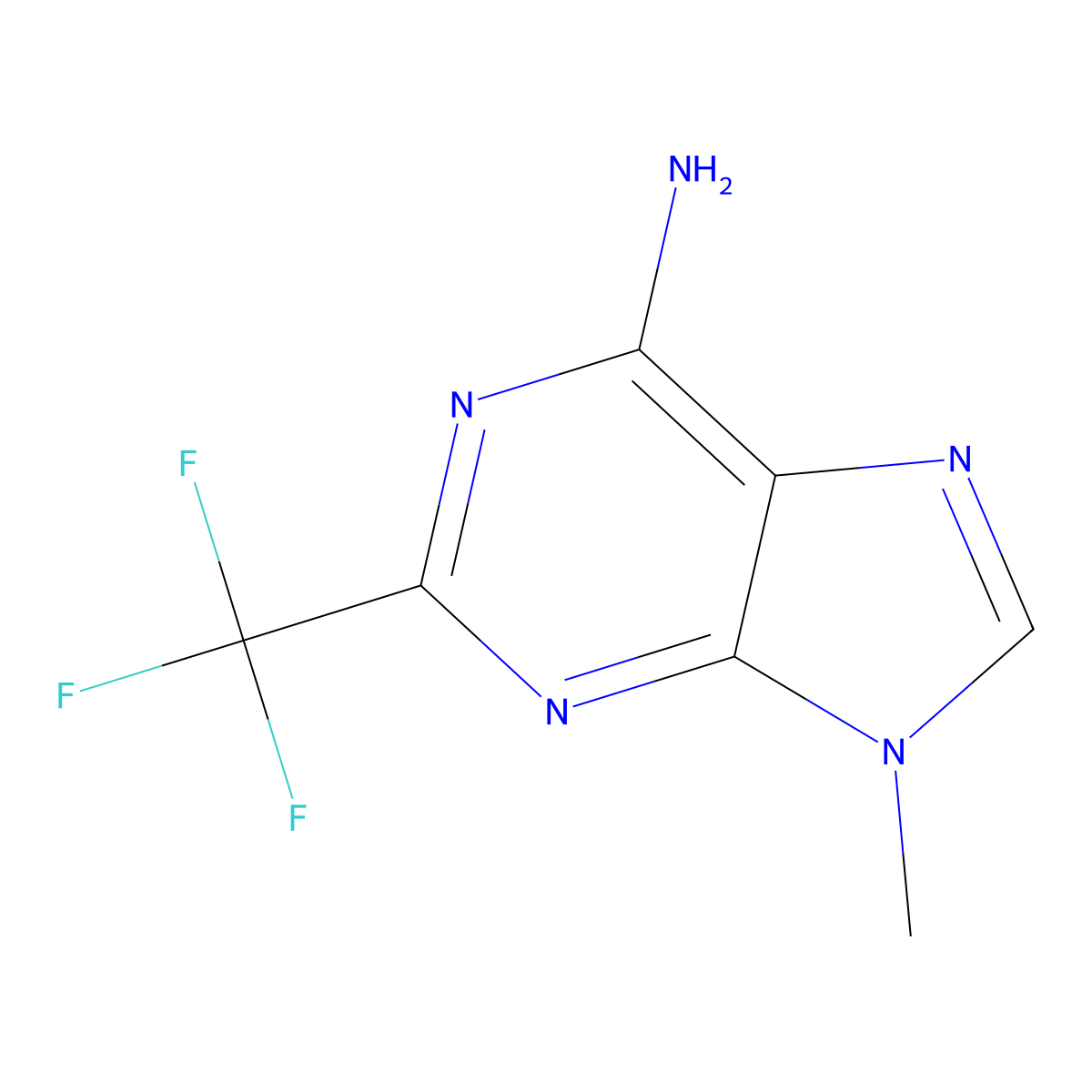 9-Methyl-2-(trifluoromethyl)-9H-purin-6-amine molecular structure, CAS 2789-03-9