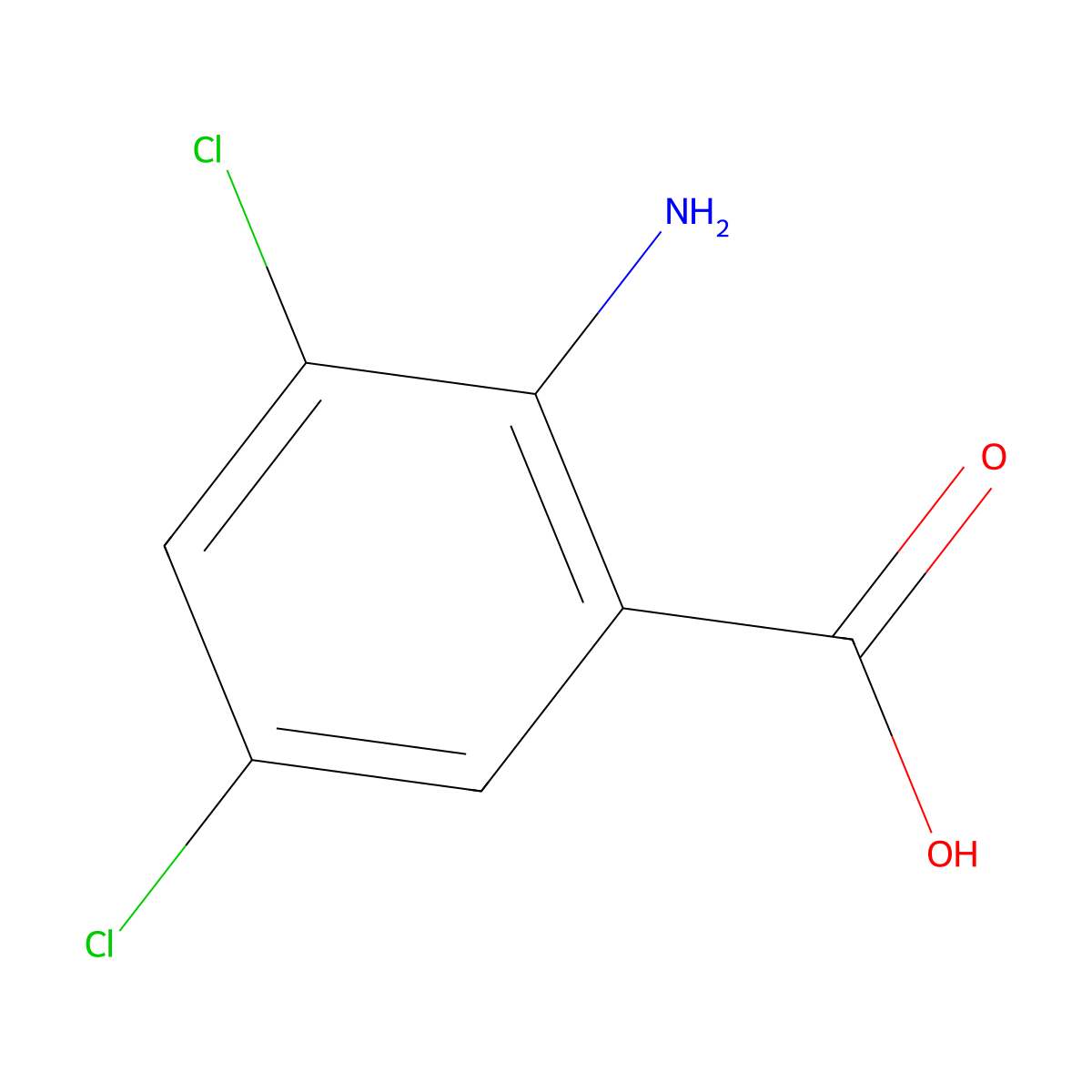 3,5-Dichloroanthranilic acid molecular structure, CAS 2789-92-6