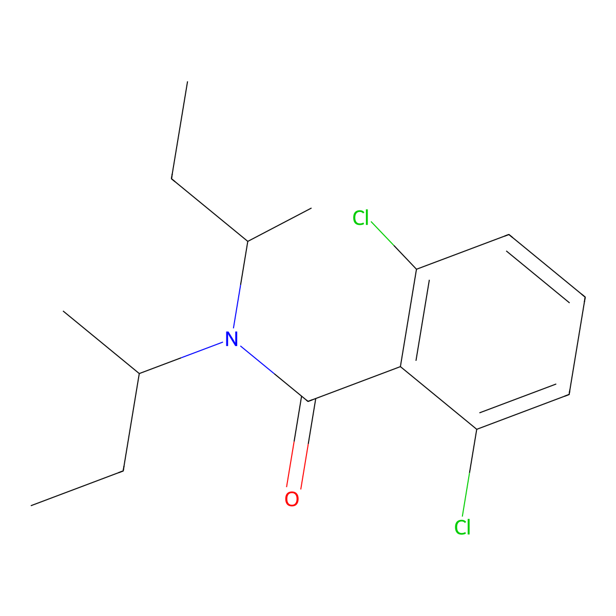 Benzamide, 3,4-dichloro-N,N-bis(1-methylpropyl)- molecular structure, CAS 27891-14-1