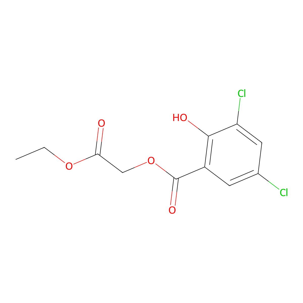 2-Ethoxy-2-oxoethyl 3,5-dichloro-2-hydroxybenzoate molecular structure, CAS 27893-16-9