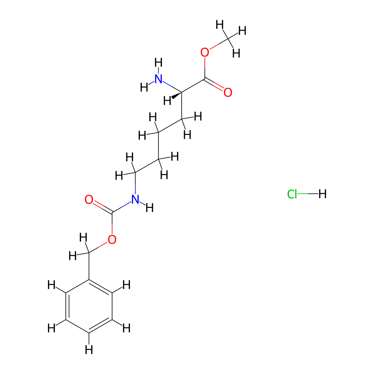 L-Lysine, N6-[(phenylmethoxy)carbonyl]-, methyl ester, hydrochloride (1:1) molecular structure, CAS 27894-50-4