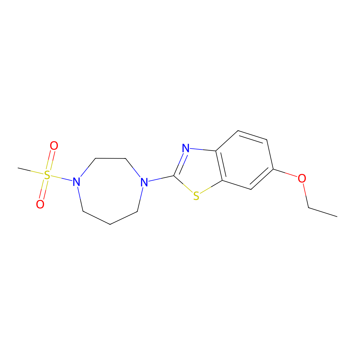 6-Ethoxy-2-(4-methanesulfonyl-1,4-diazepan-1-yl)-1,3-benzothiazole molecular structure, CAS 2789505-97-9