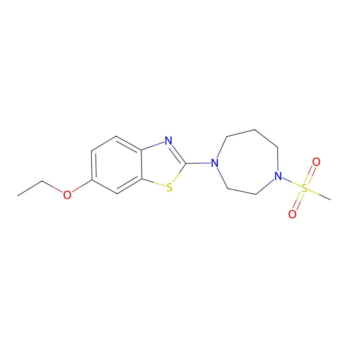 6-Ethoxy-2-(4-methanesulfonyl-1,4-diazepan-1-yl)-1,3-benzothiazole molecular structure, CAS 2789505-97-9