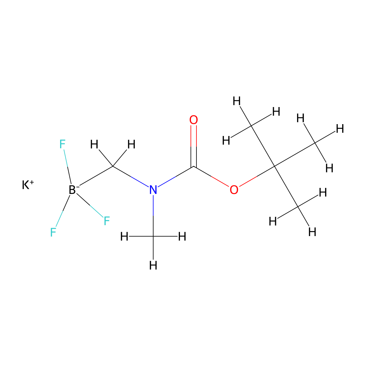 potassium tert-butyl N-methyl-N-[(trifluoroboranuidyl)methyl]carbamate molecular structure, CAS 2789593-39-9