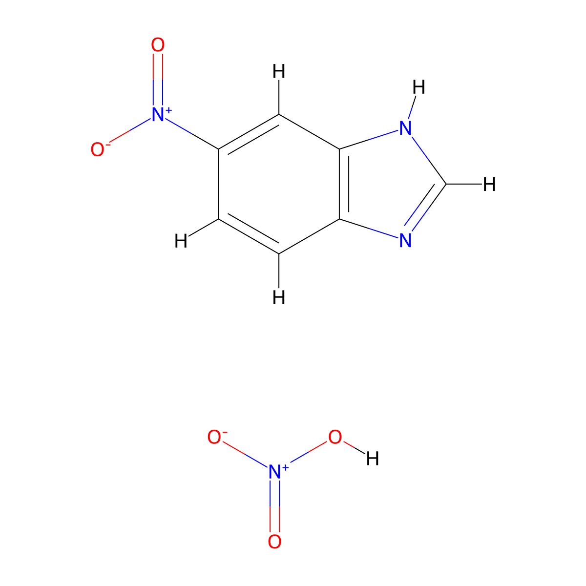 1H-Benzimidazole, 6-nitro-, nitrate (1:1) molecular structure, CAS 27896-84-0