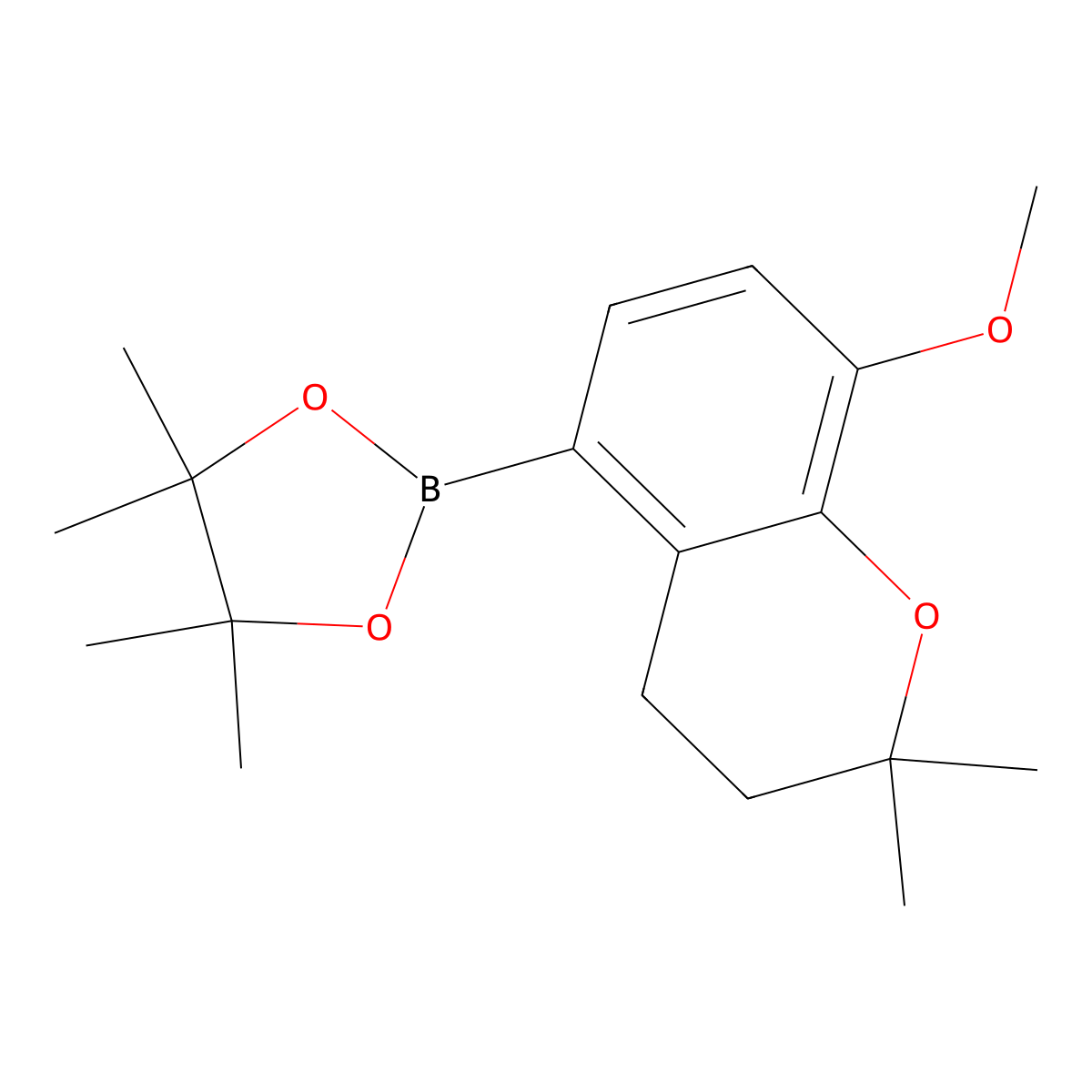2-(8-methoxy-2,2-dimethyl-3,4-dihydro-2H-1-benzopyran-5-yl)-4,4,5,5-tetramethyl-1,3,2-dioxaborolane molecular structure, CAS 2789633-56-1