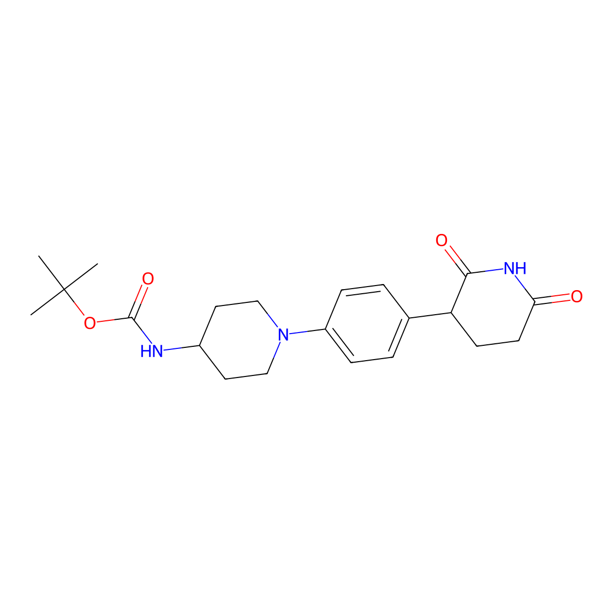 3-[4-[4-(Boc-amino)-1-piperidyl]phenyl]piperidine-2,6-dione molecular structure, CAS 2789679-73-6