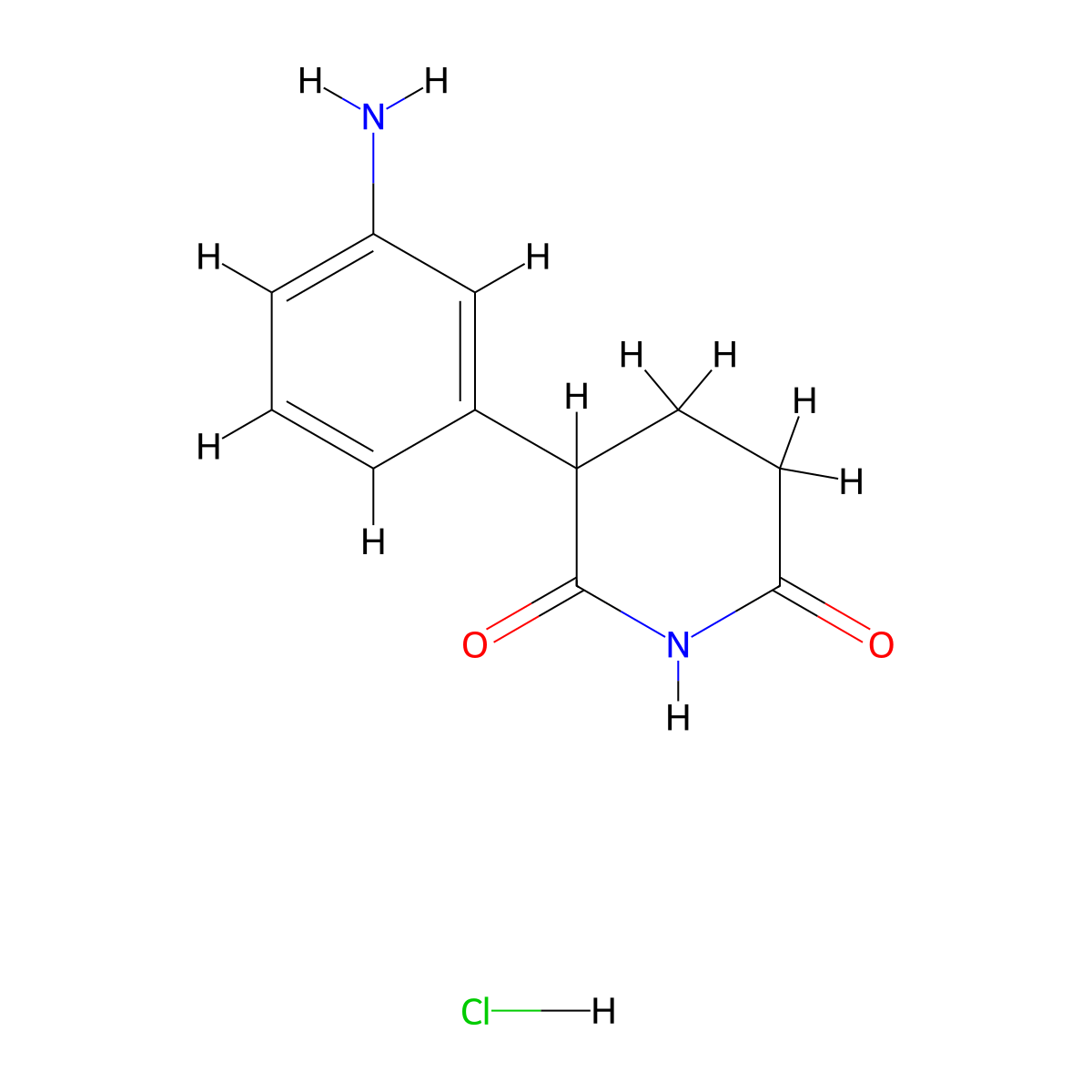 3-(3-Aminophenyl)piperidine-2,6-dione hydrochloride molecular structure, CAS 2789680-30-2