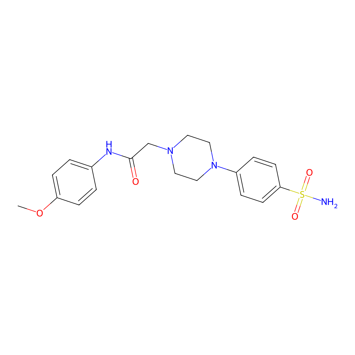 N-(4-methoxyphenyl)-2-[4-(4-sulfamoylphenyl)piperazin-1-yl]acetamide molecular structure, CAS 2789728-62-5