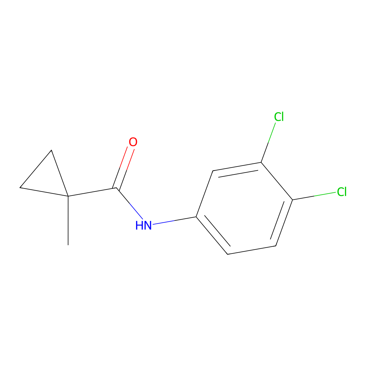 N-(3,4-Dichlorophenyl)-1-methylcyclopropanecarboxamide molecular structure, CAS 2790-16-1