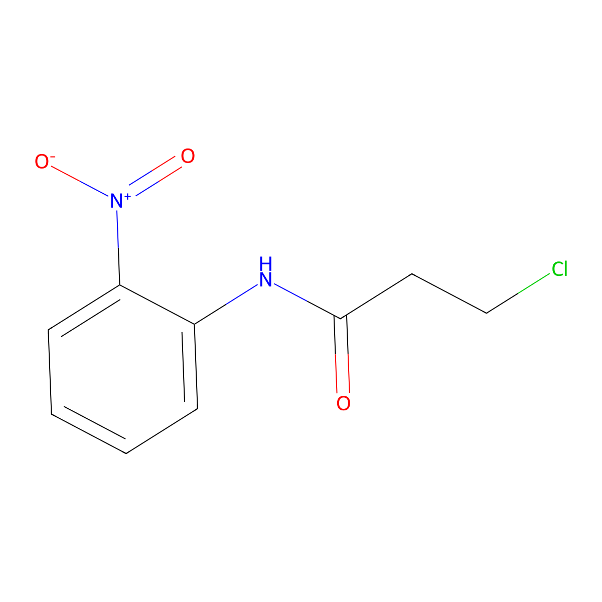 3-chloro-N-(2-nitrophenyl)propanamide molecular structure, CAS 2790-97-8