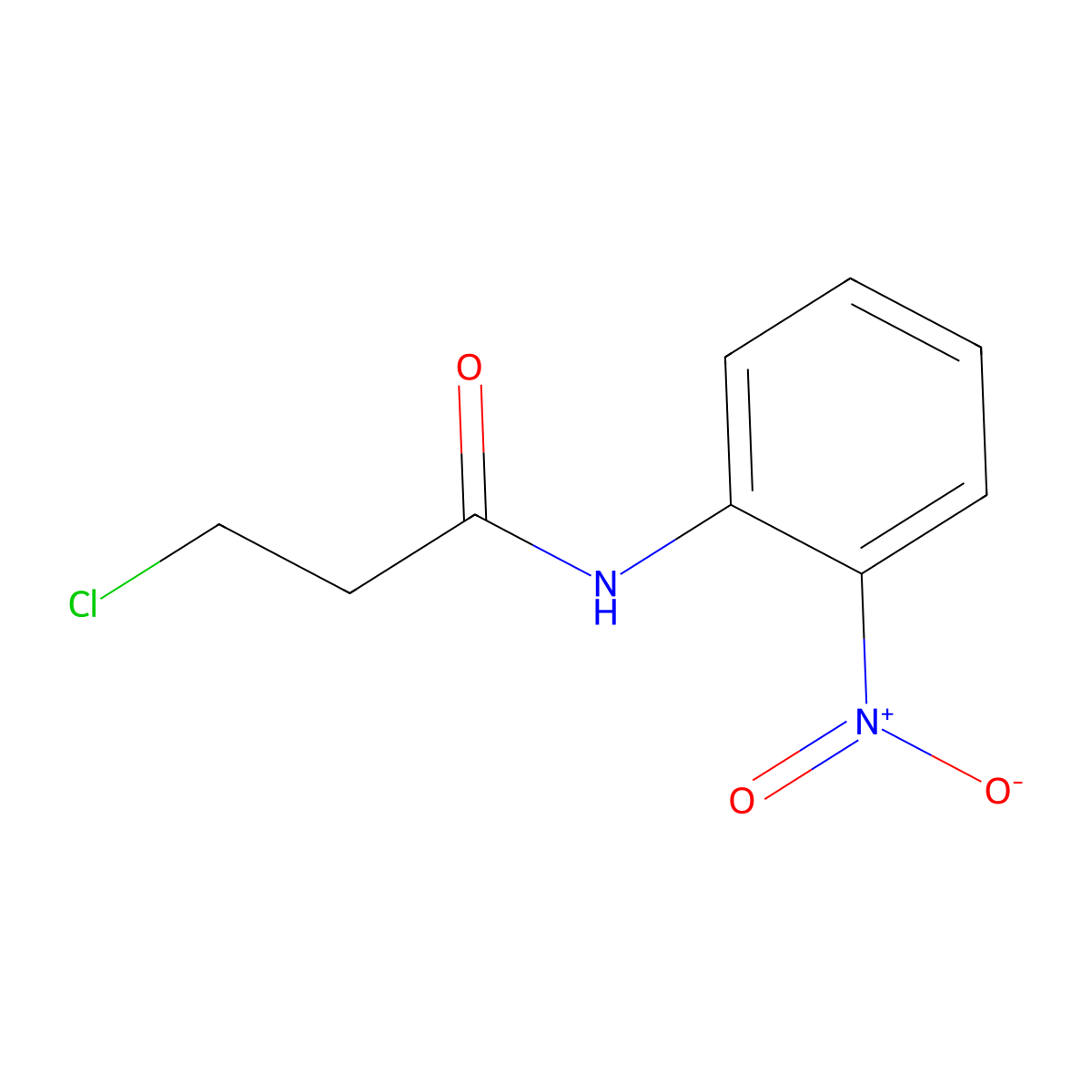3-chloro-N-(2-nitrophenyl)propanamide molecular structure, CAS 2790-97-8