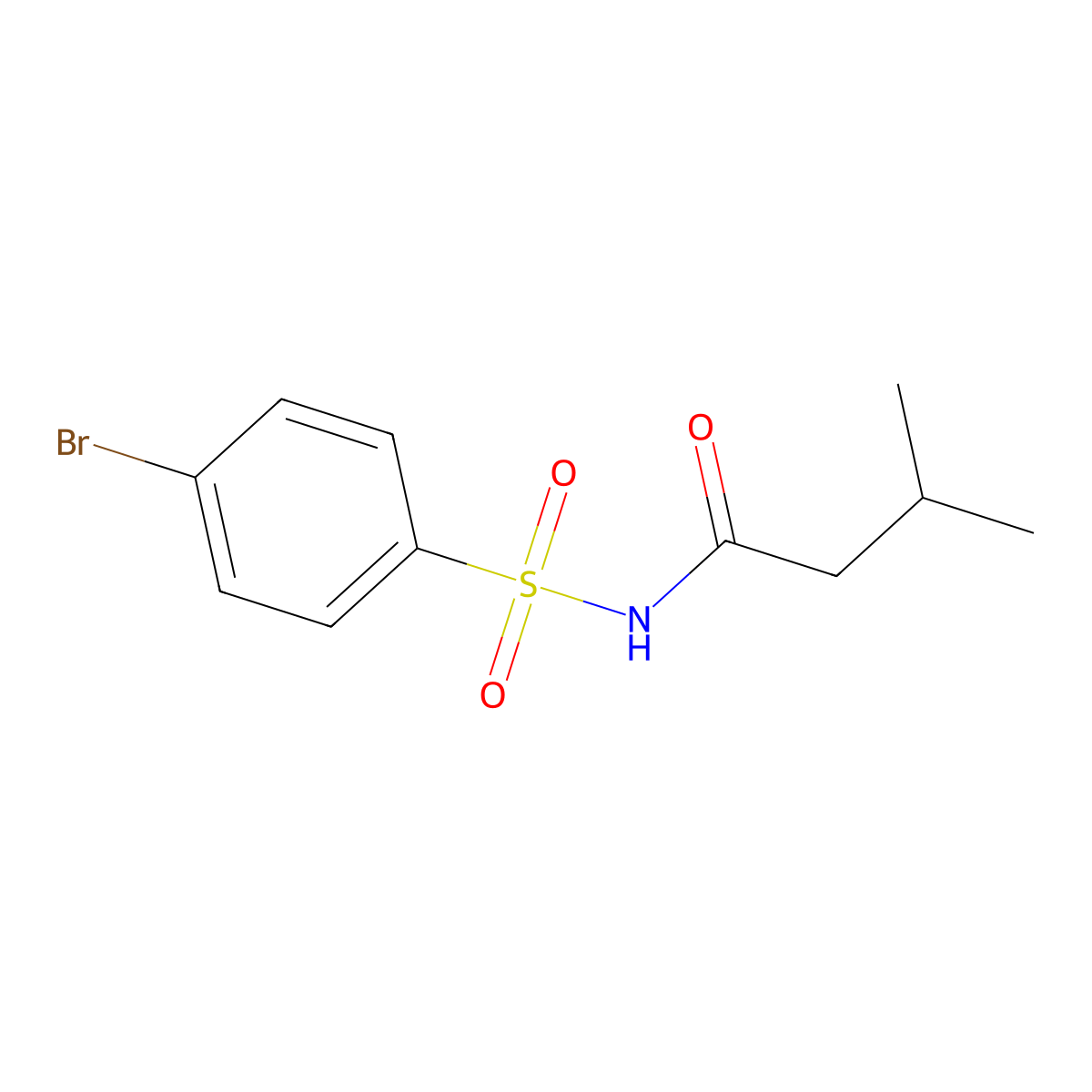 N-((4-Bromophenyl)sulfonyl)-3-methylbutanamide molecular structure, CAS 2790095-60-0