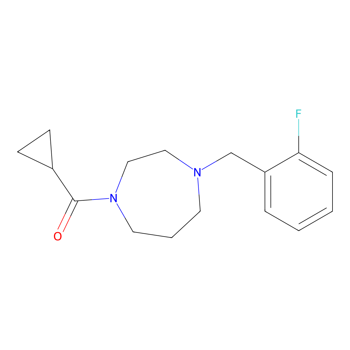 1-Cyclopropanecarbonyl-4-[(2-fluorophenyl)methyl]-1,4-diazepane molecular structure, CAS 2790138-68-8