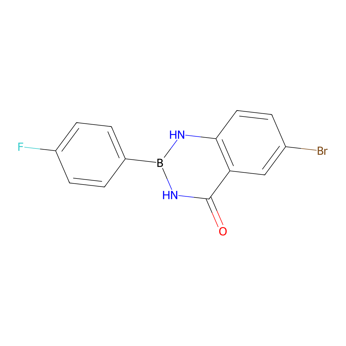 6-Bromo-2-(4-fluorophenyl)-2,3-dihydrobenzo[d][1,3,2]diazaborinin-4(1H)-one molecular structure, CAS 2790422-16-9
