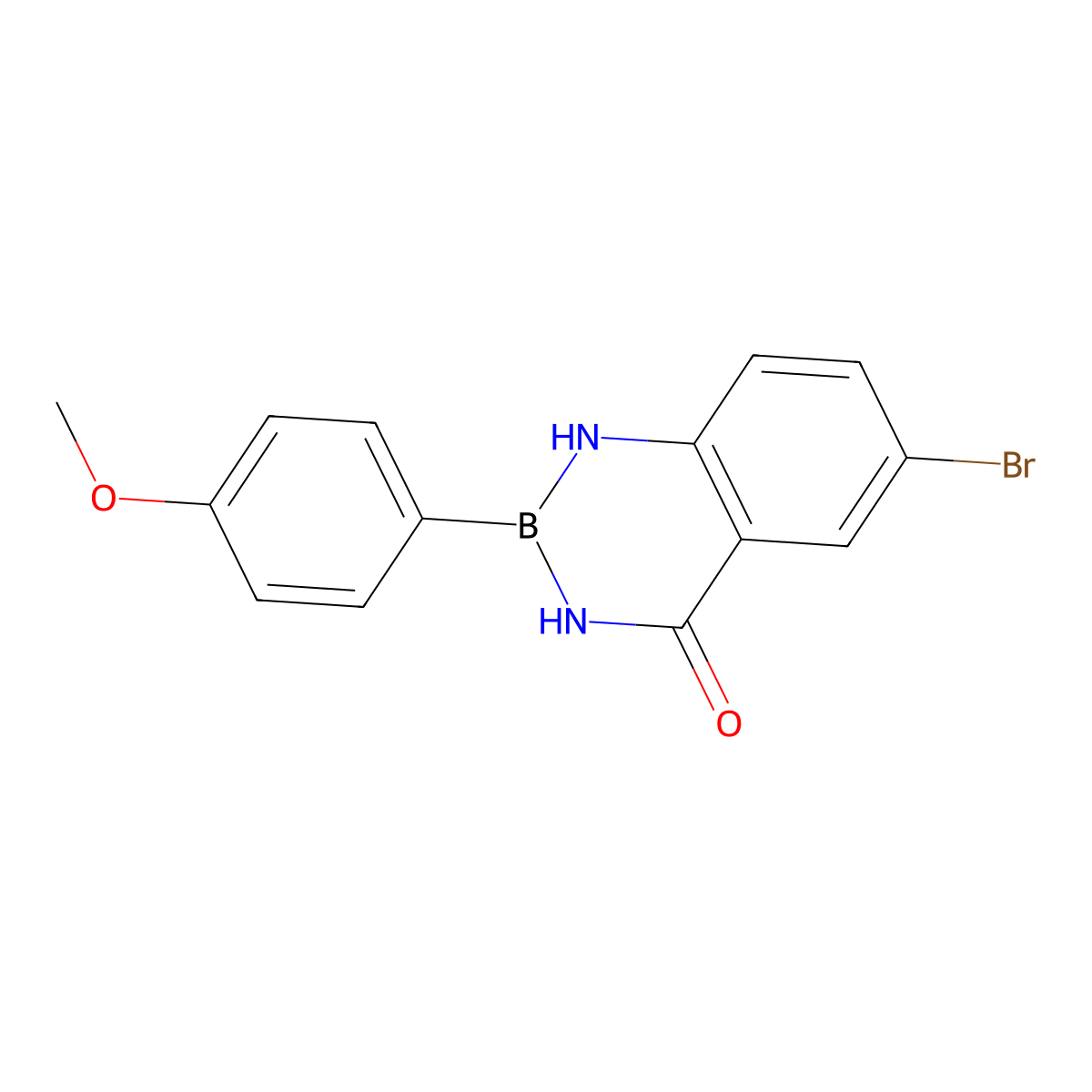 6-Bromo-2-(4-methoxyphenyl)-2,3-dihydrobenzo[d][1,3,2]diazaborinin-4(1H)-one molecular structure, CAS 2790422-18-1