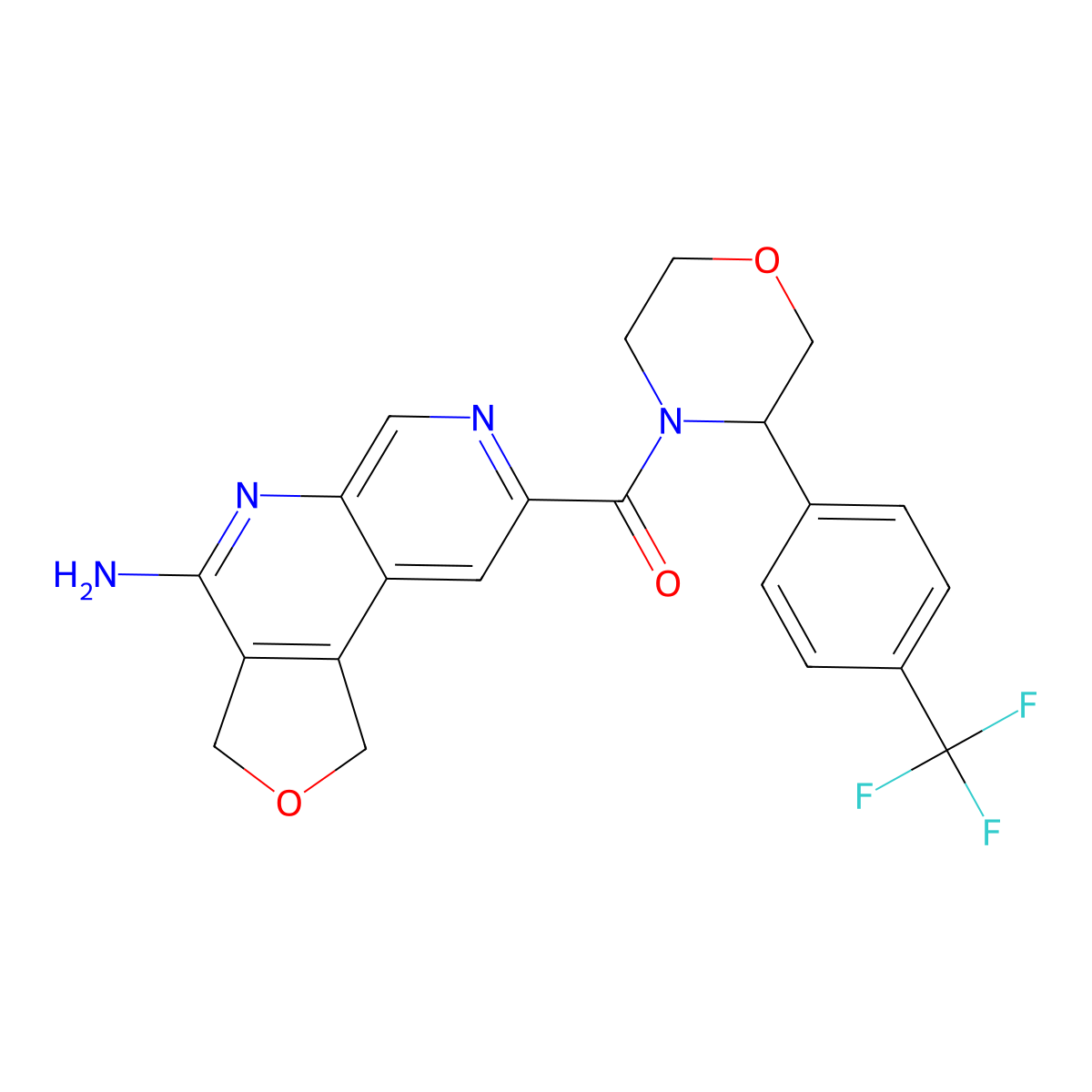 (4-amino-1,3-dihydrofuro[3,4-c][1,7]naphthyridin-8-yl)-[(3R)-3-[4-(trifluoromethyl)phenyl]morpholin-4-yl]methanone molecular structure, CAS 2790567-83-6
