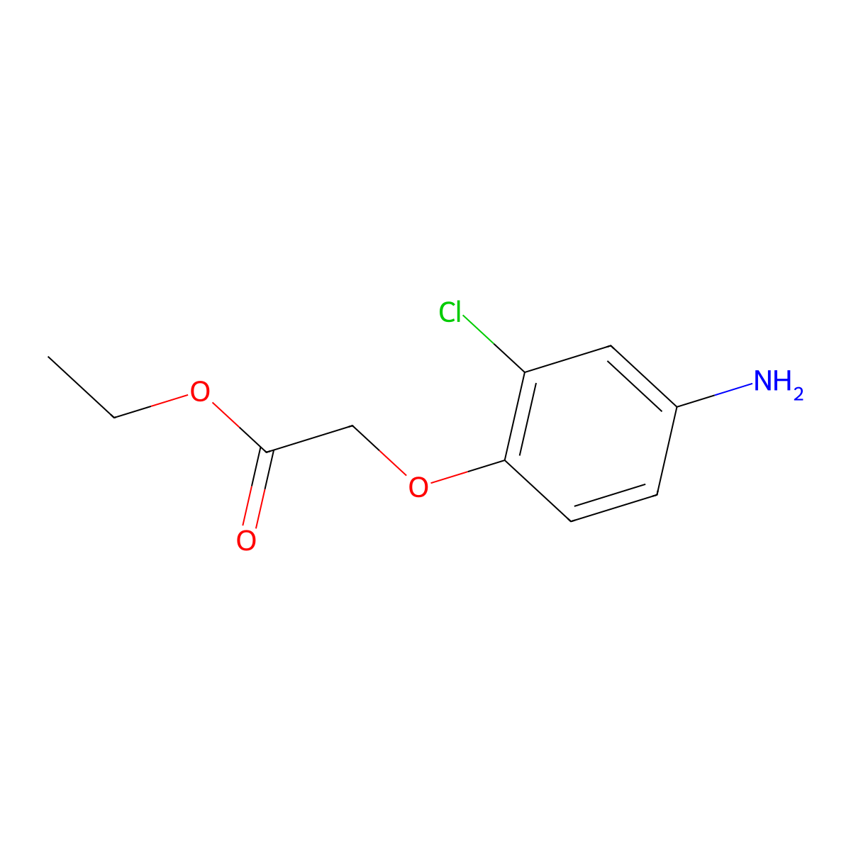 Ethyl 2-(4-amino-2-chlorophenoxy)acetate molecular structure, CAS 27906-24-7