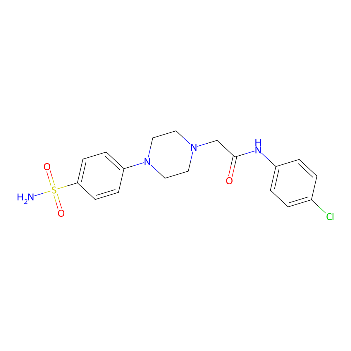N-(4-chlorophenyl)-2-[4-(4-sulfamoylphenyl)piperazin-1-yl]acetamide molecular structure, CAS 2790771-14-9