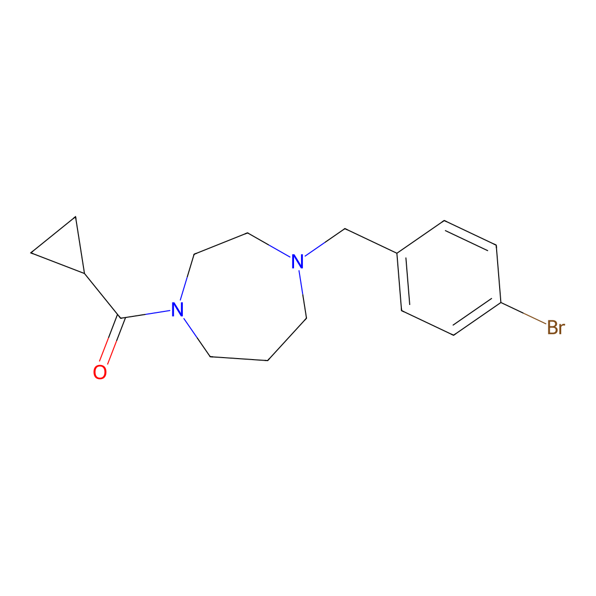 1-[(4-Bromophenyl)methyl]-4-cyclopropanecarbonyl-1,4-diazepane molecular structure, CAS 2790827-98-2
