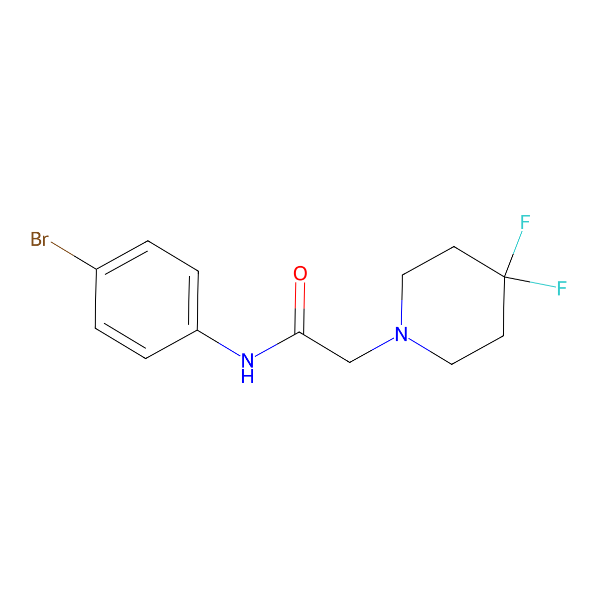 N-(4-Bromophenyl)-2-(4,4-difluoropiperidin-1-yl)acetamide molecular structure, CAS 2790869-83-7