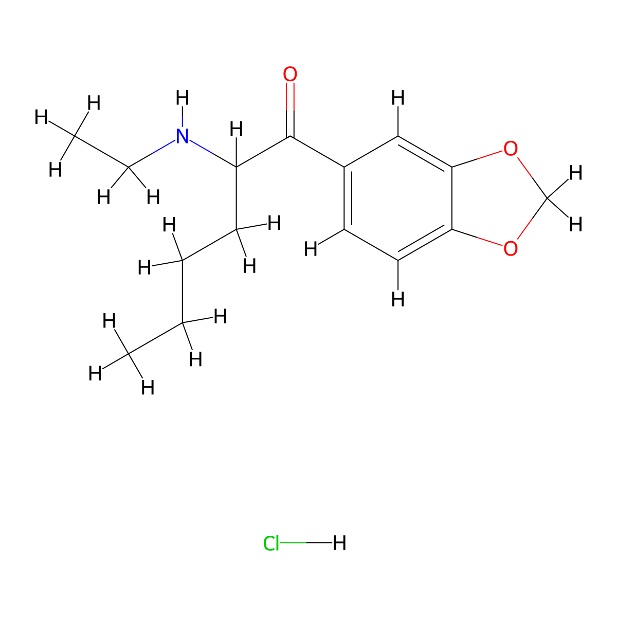N-ethyl Hexylone (hydrochloride) molecular structure, CAS 27912-41-0