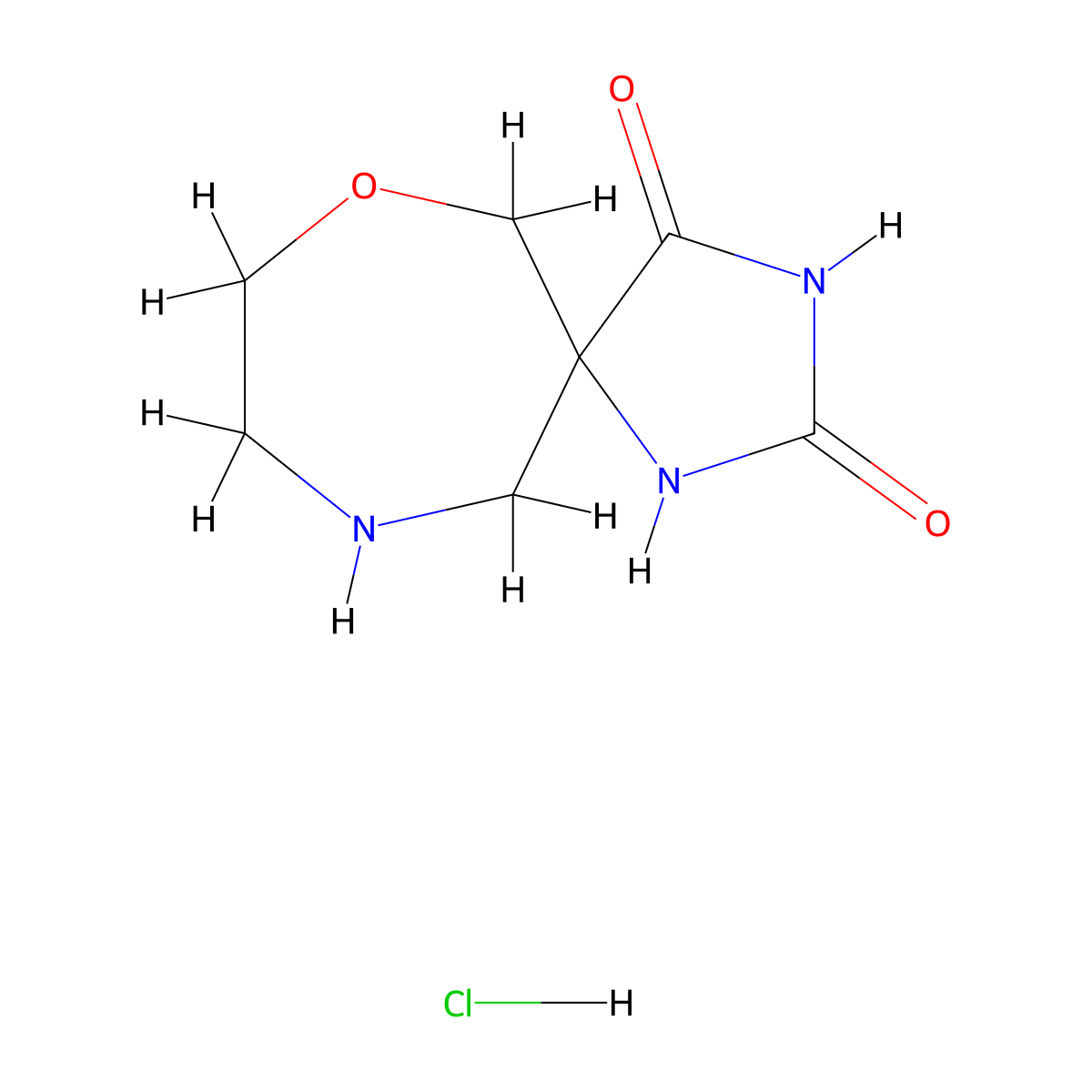 7-Oxa-1,3,10-triazaspiro[4.6]undecane-2,4-dione hydrochloride molecular structure, CAS 2791275-45-9