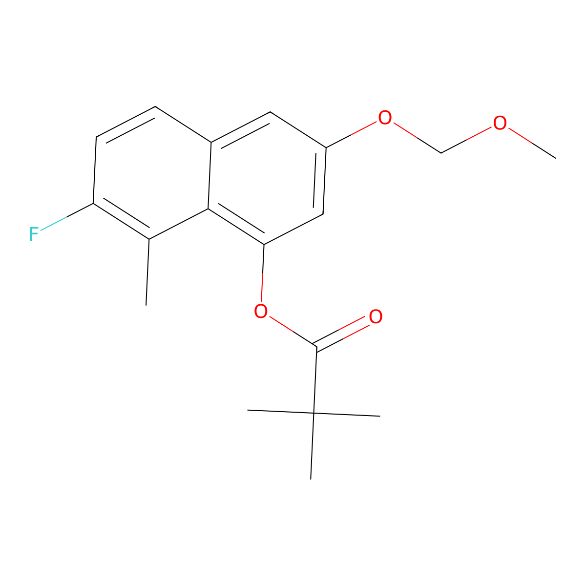 7-Fluoro-3-(methoxymethoxy)-8-methylnaphthalen-1-yl Pivalate molecular structure, CAS 2791276-52-1