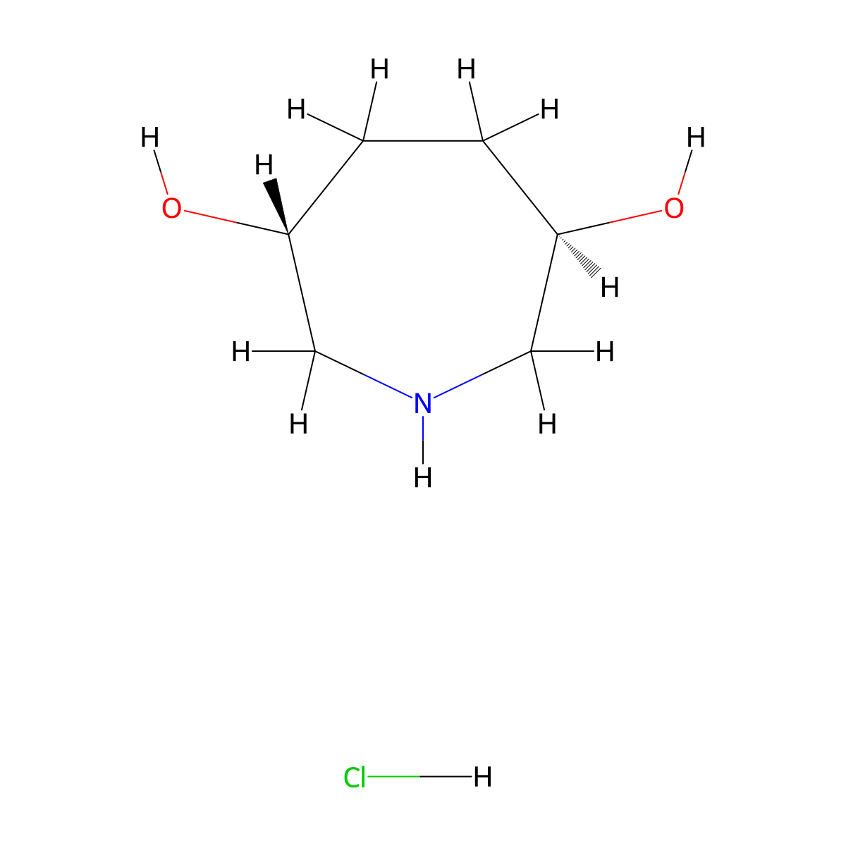 (3R,6R)-Azepane-3,6-diol hydrochloride molecular structure, CAS 2791276-95-2