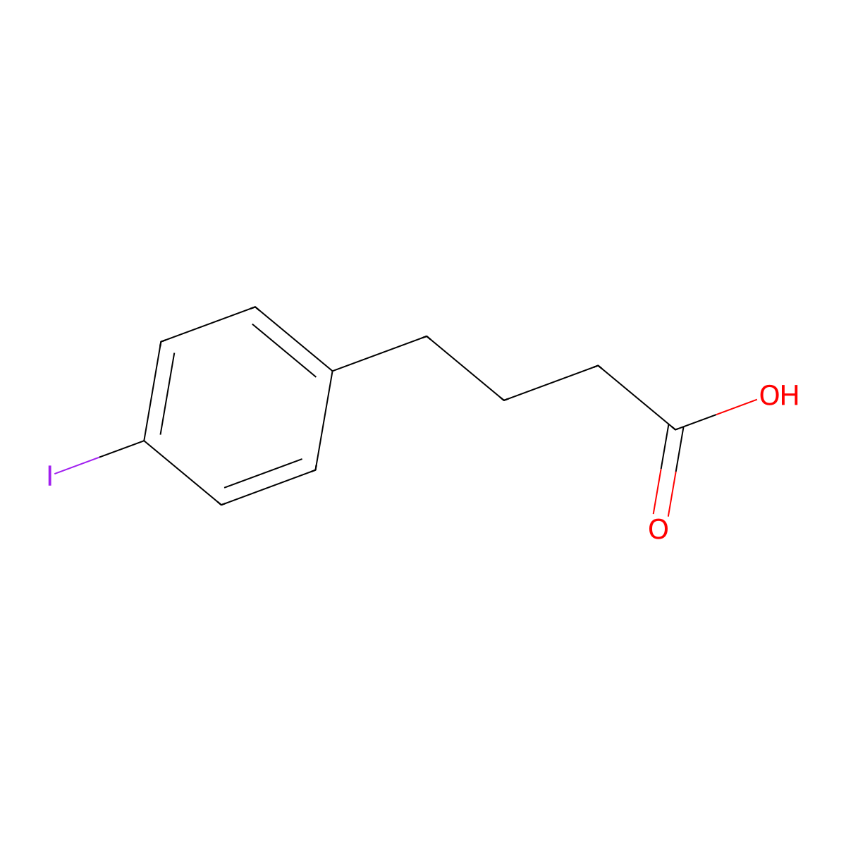 4-(p-Iodophenyl)butyric acid molecular structure, CAS 27913-58-2