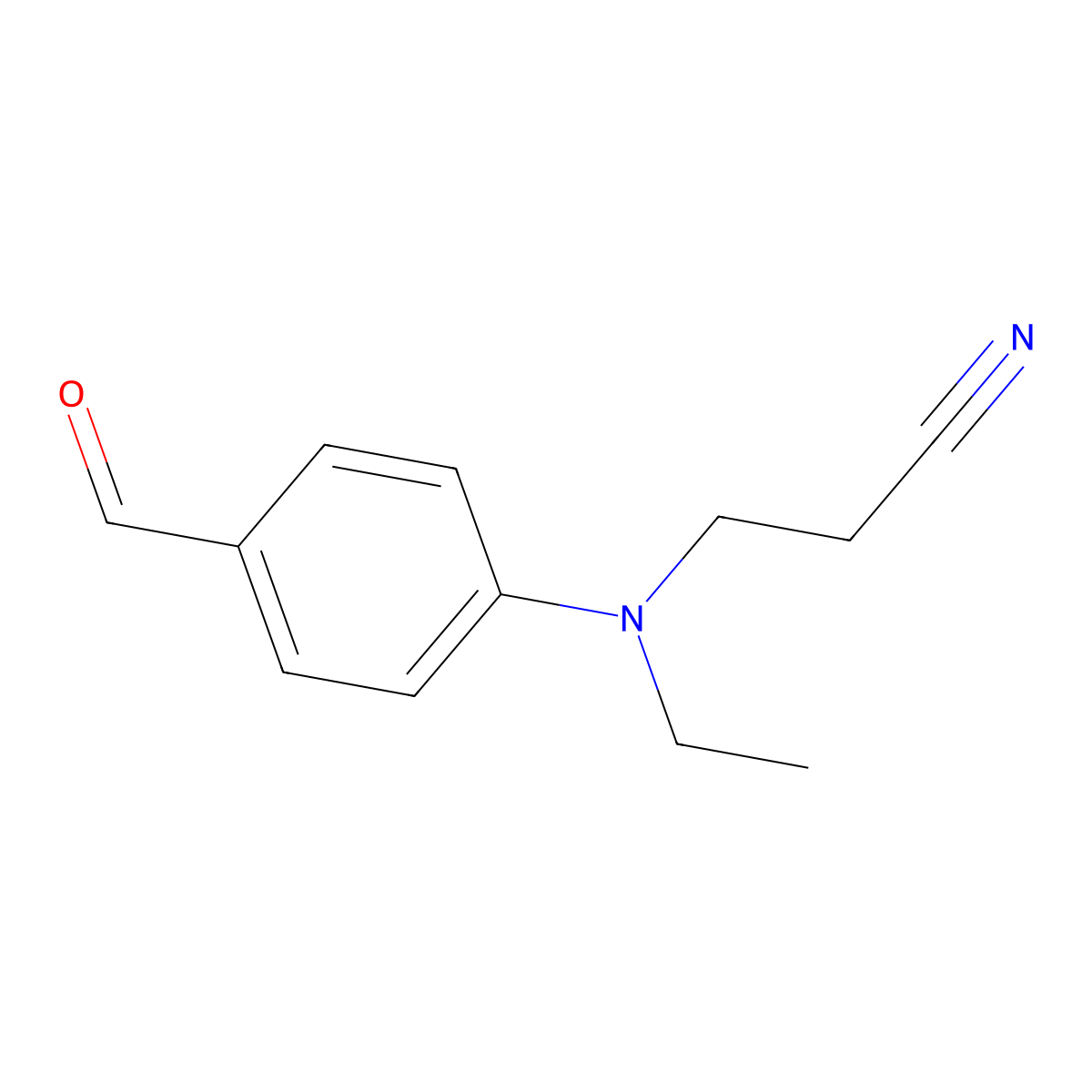 3-(Ethyl(4-formylphenyl)amino)propanenitrile molecular structure, CAS 27914-15-4