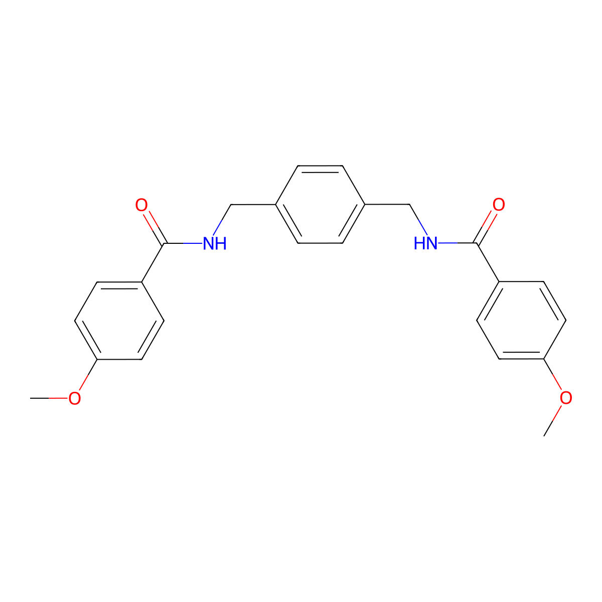 4-methoxy-N-[[4-[[(4-methoxybenzoyl)amino]methyl]phenyl]methyl]benzamide molecular structure, CAS 27914-51-8