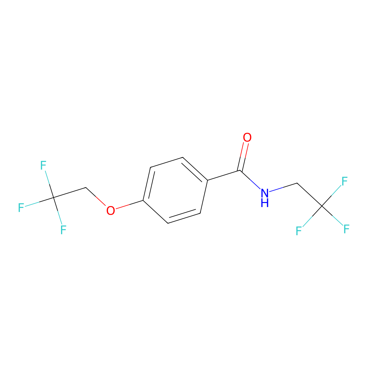 4-(2,2,2-Trifluoroethoxy)-N-(2,2,2-trifluoroethyl)benzamide molecular structure, CAS 2791469-61-7