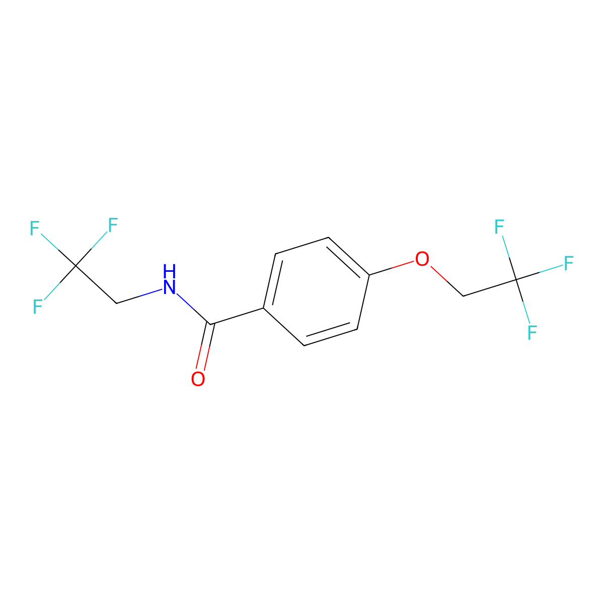 4-(2,2,2-Trifluoroethoxy)-N-(2,2,2-trifluoroethyl)benzamide molecular structure, CAS 2791469-61-7