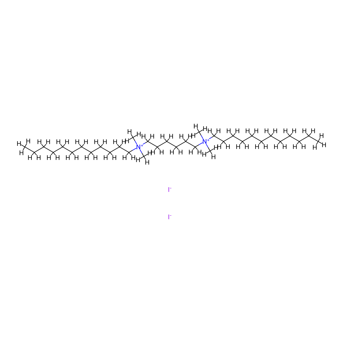 N(1),N(6)-Didodecyl-N(1),N(1),N(6),N(6)-tetramethyl-1,6-hexanediaminium diiodide molecular structure, CAS 27916-23-0