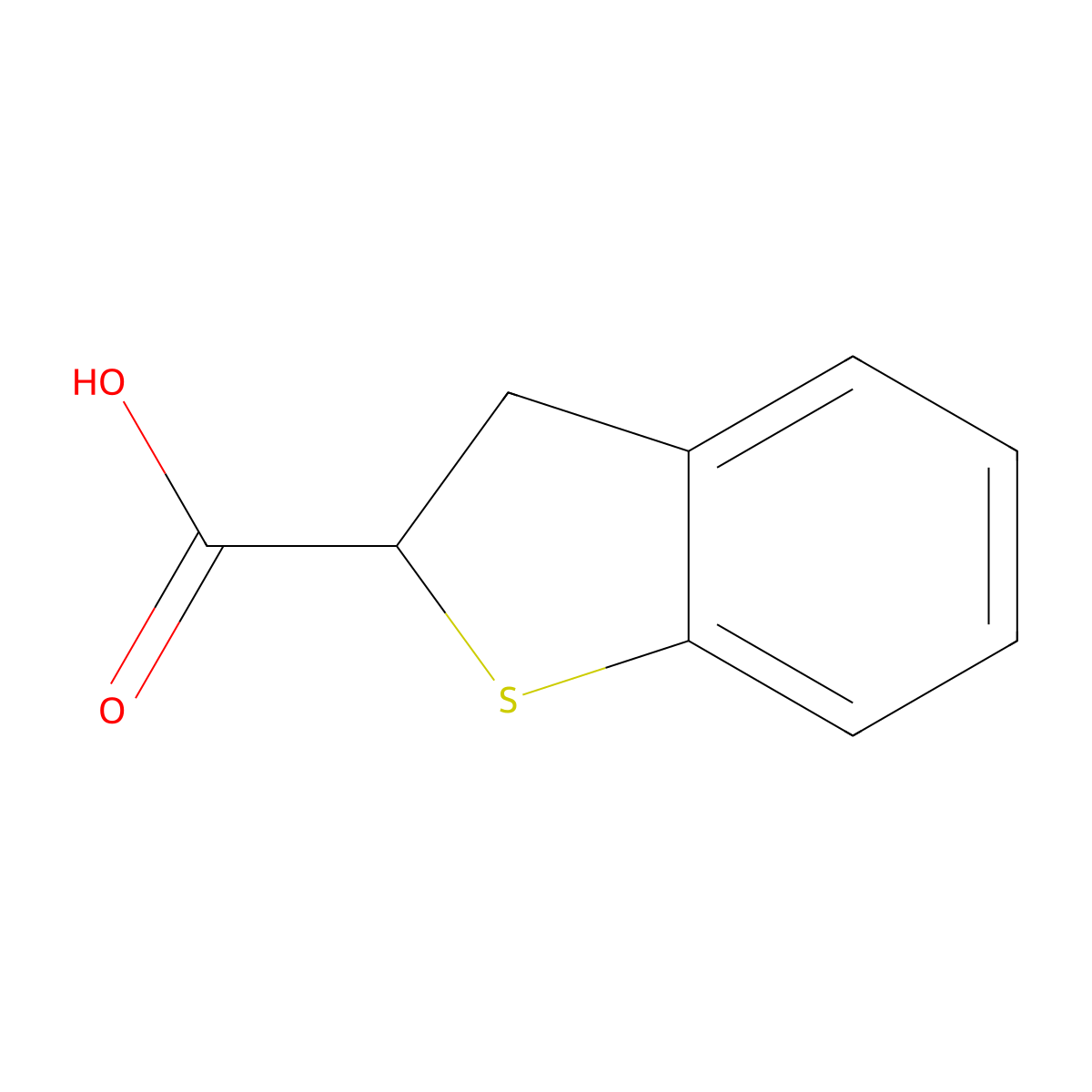 2,3-Dihydro-1-benzothiophene-2-carboxylic acid molecular structure, CAS 27916-82-1