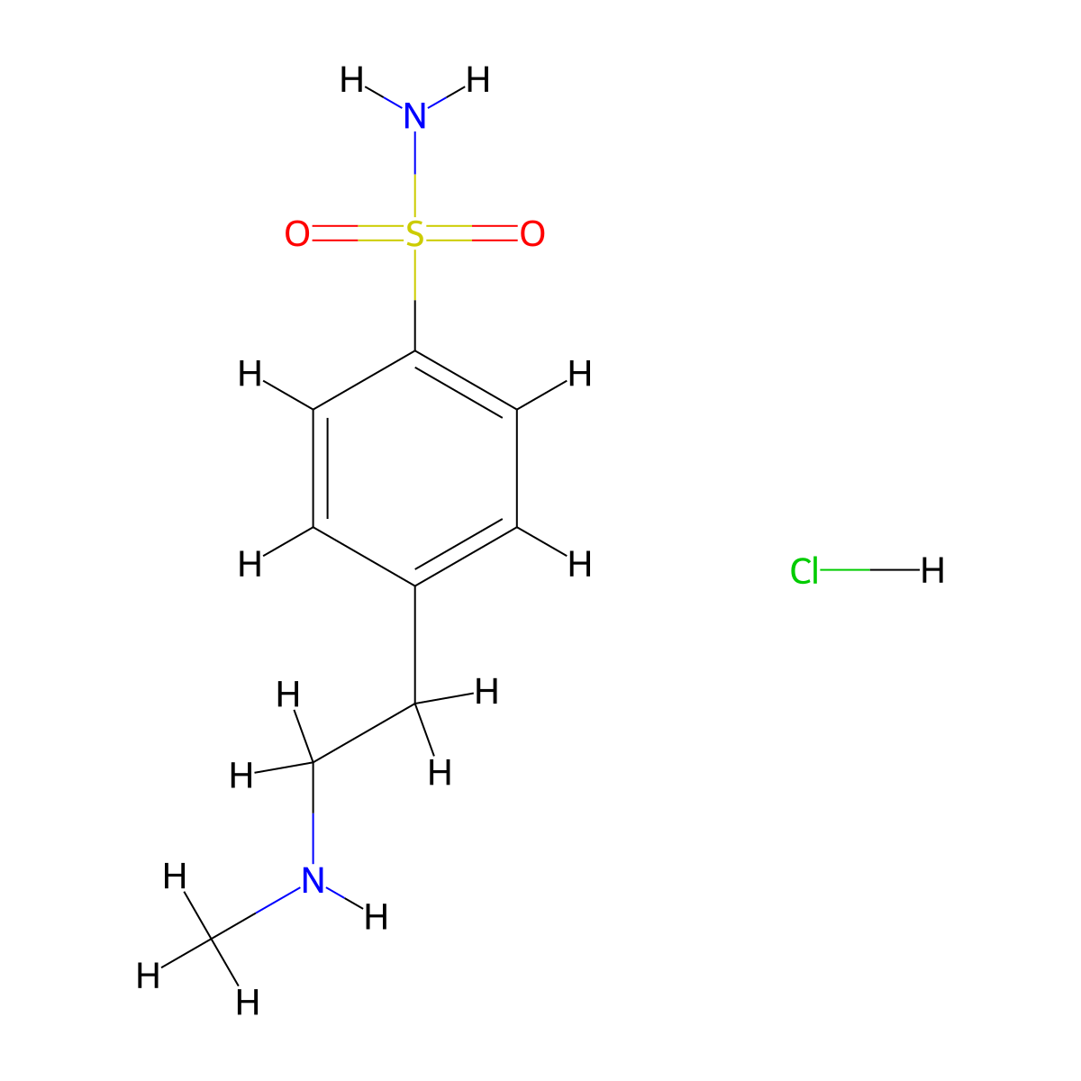 4-[2-(Methylamino)ethyl]benzene-1-sulfonamidehydrochloride molecular structure, CAS 27917-33-5