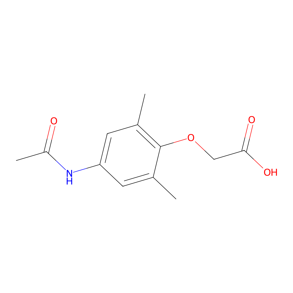 2-(4-Acetamido-2,6-dimethylphenoxy)acetic acid molecular structure, CAS 27917-56-2