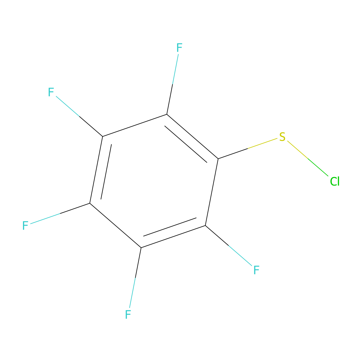 Pentafluorobenzenesulphenyl chloride molecular structure, CAS 27918-31-6