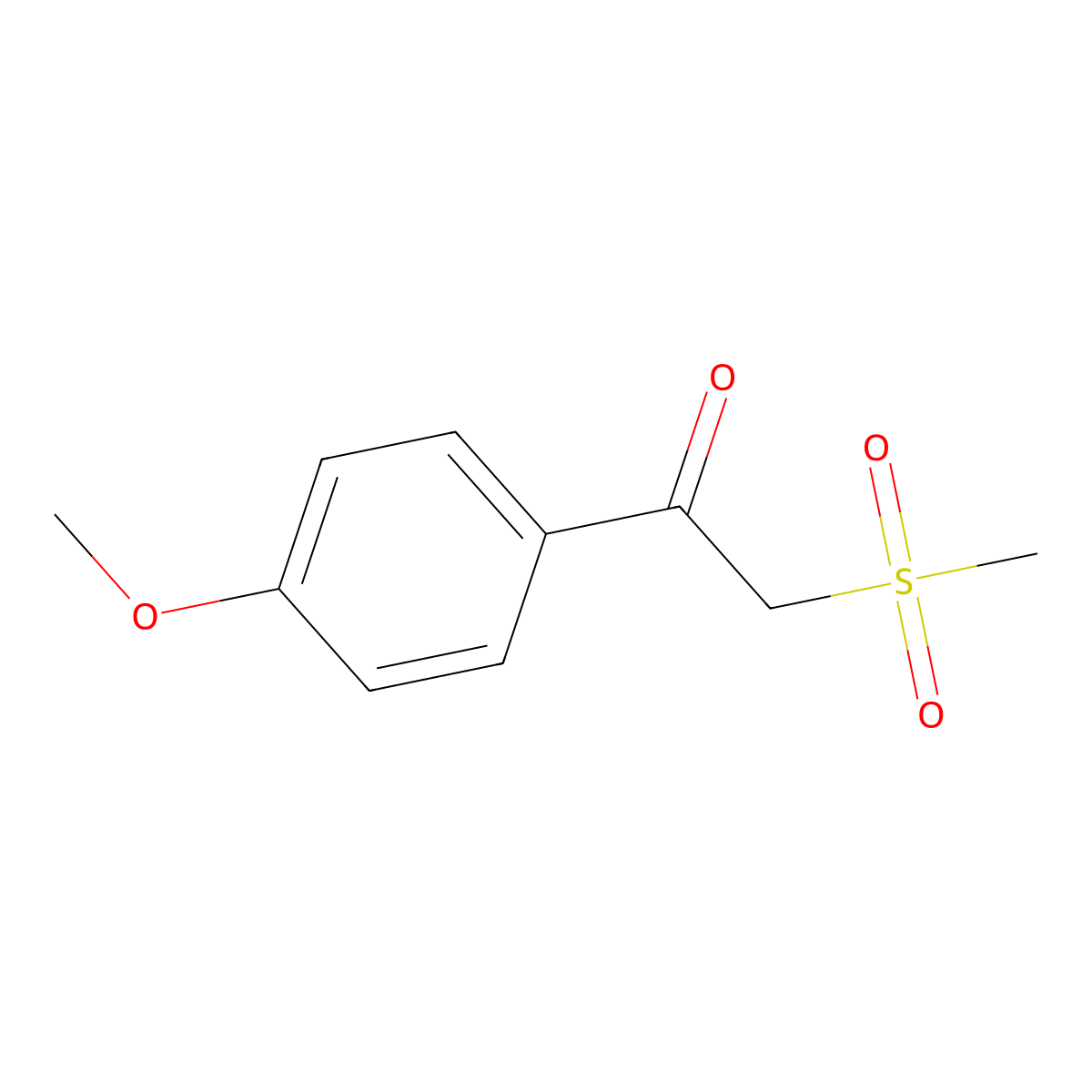 2-(Methanesulfonyl)-1-(4-methoxyphenyl)ethan-1-one molecular structure, CAS 27918-36-1