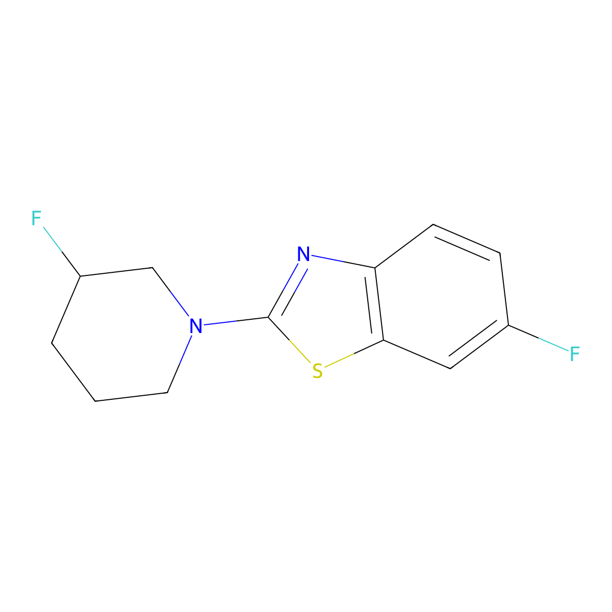 6-Fluoro-2-(3-fluoropiperidin-1-yl)-1,3-benzothiazole molecular structure, CAS 2791825-79-9