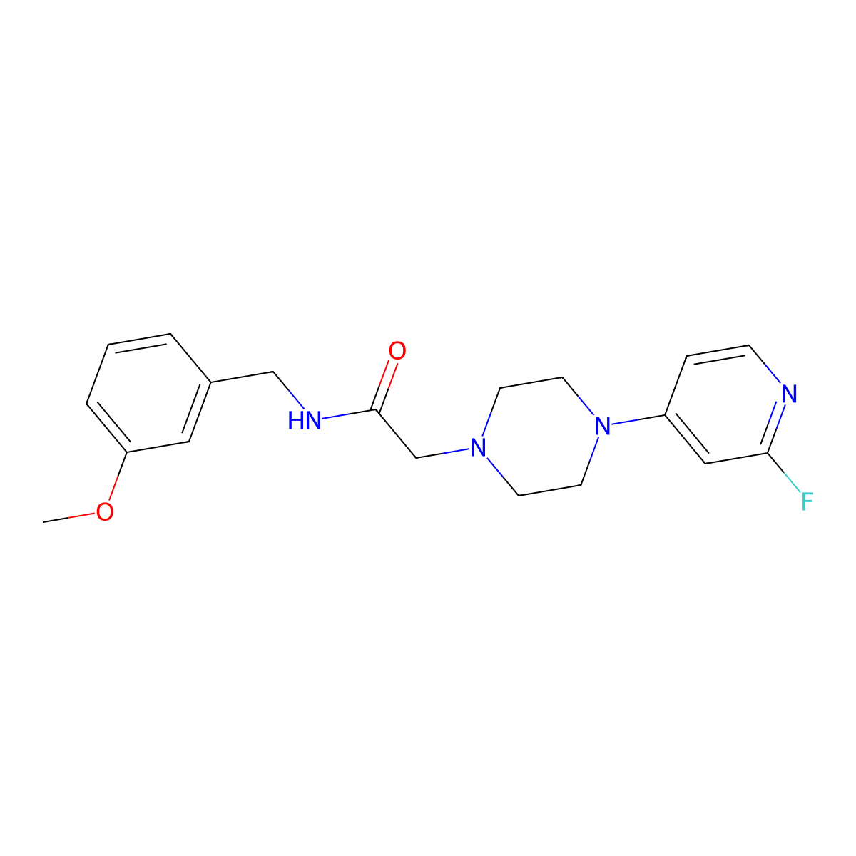 2-[4-(2-fluoropyridin-4-yl)piperazin-1-yl]-N-[(3-methoxyphenyl)methyl]acetamide molecular structure, CAS 2791834-91-6