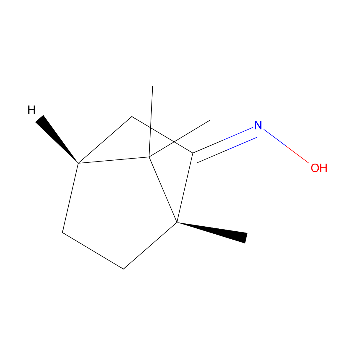 Bicyclo(2.2.1)heptan-2-one, 1,7,7-trimethyl-, oxime, (1R,4R)- molecular structure, CAS 2792-42-9