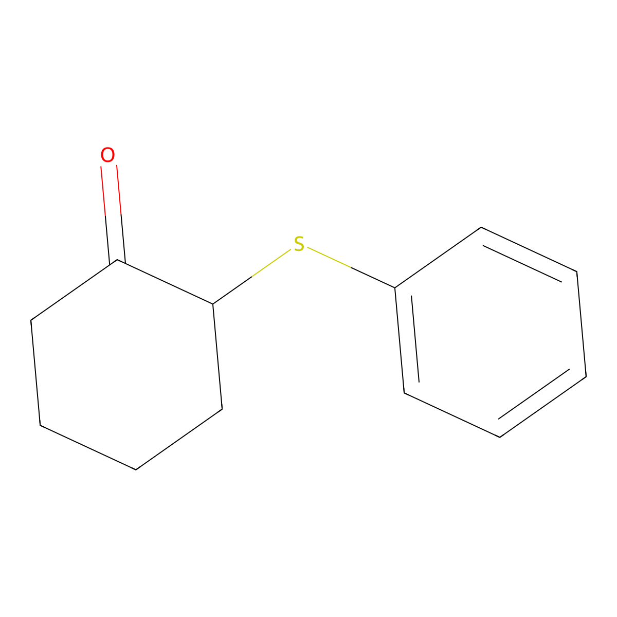 Cyclohexanone, 2-(phenylthio)- molecular structure, CAS 27920-40-7