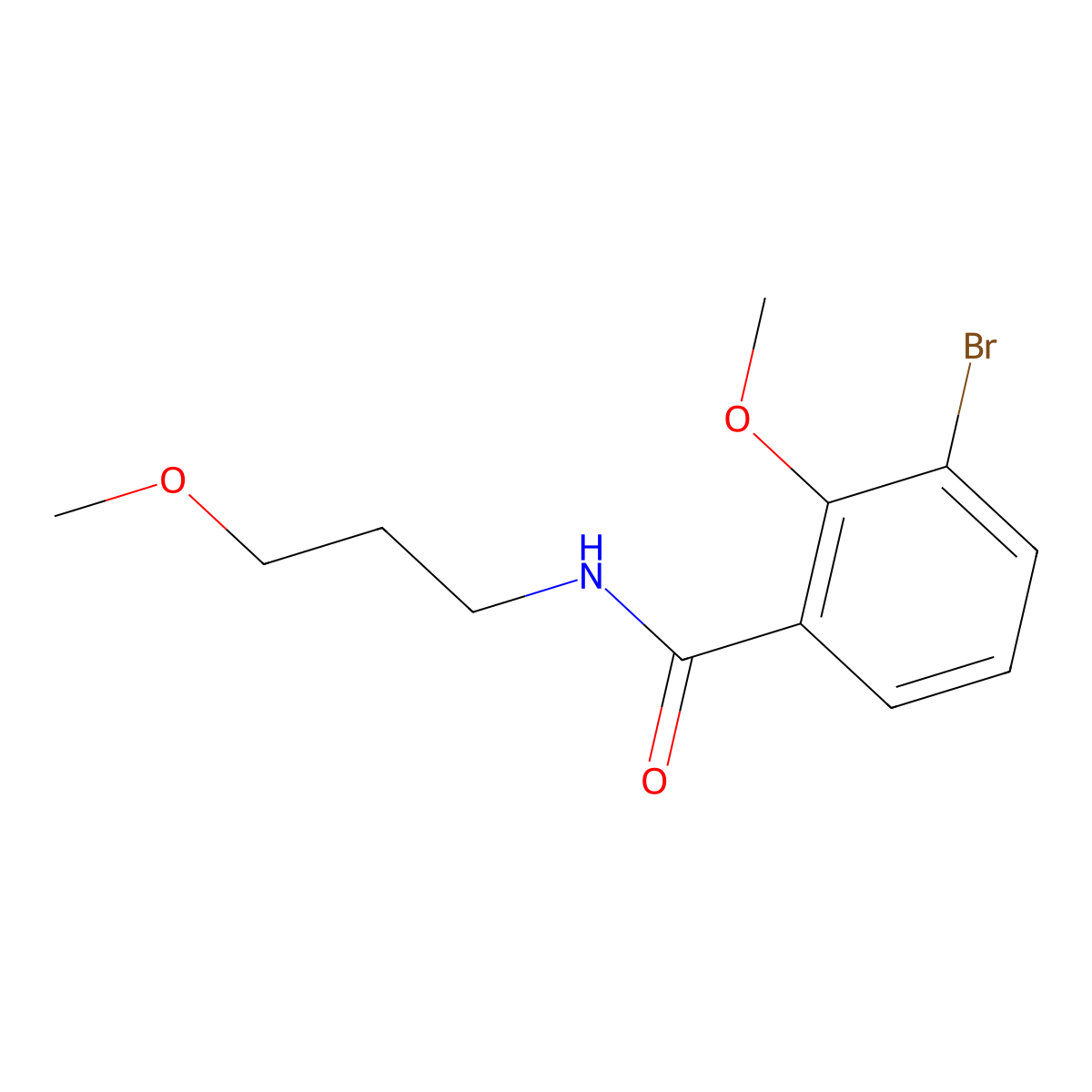 3-Bromo-2-methoxy-N-(3-methoxypropyl)benzamide molecular structure, CAS 2792013-60-4