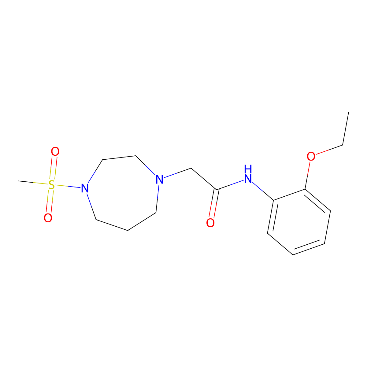 N-(2-ethoxyphenyl)-2-(4-methanesulfonyl-1,4-diazepan-1-yl)acetamide molecular structure, CAS 2792025-33-1
